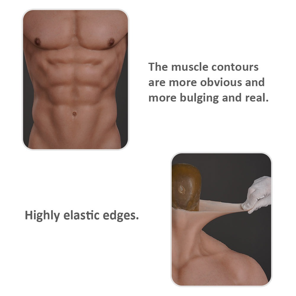 Oil-Free Silicone Muscle Ankle-length Bodysuit with Sleeve 8G