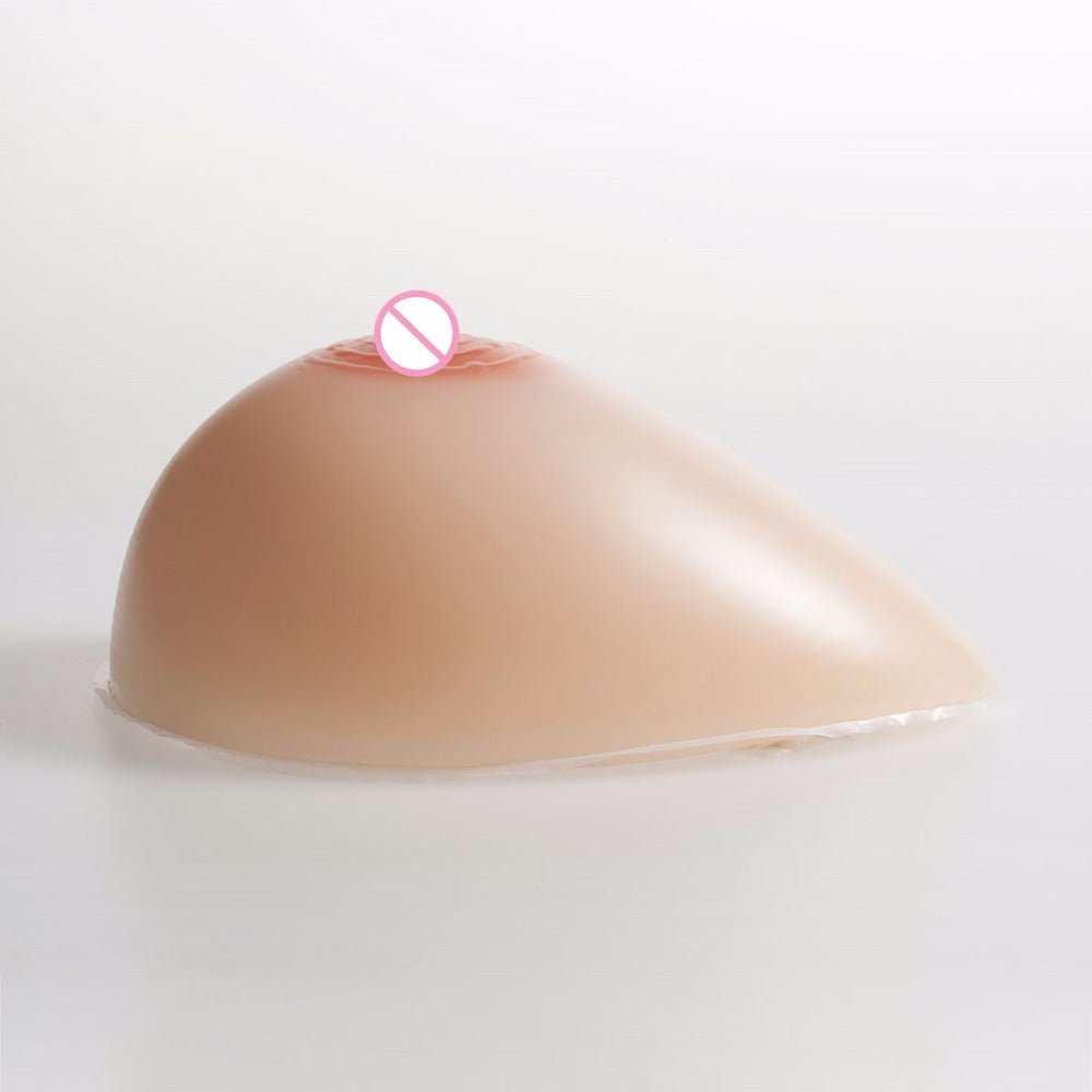 Teardrop Shaped Silicone Breast Forms with Black Pocket Bra