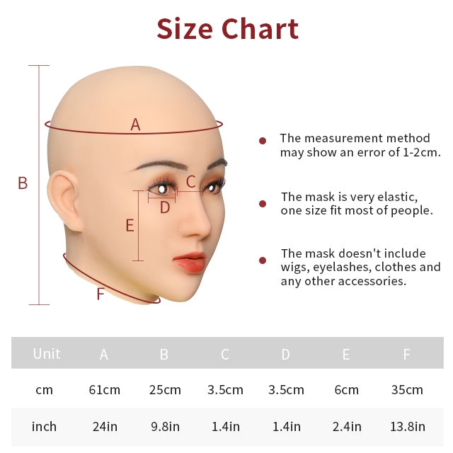 Angela Silicone Female Head Mask 1G