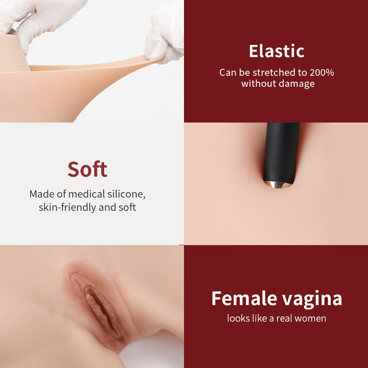 Half Length Silicone Vaginal Pants Hip-enhancer 8G