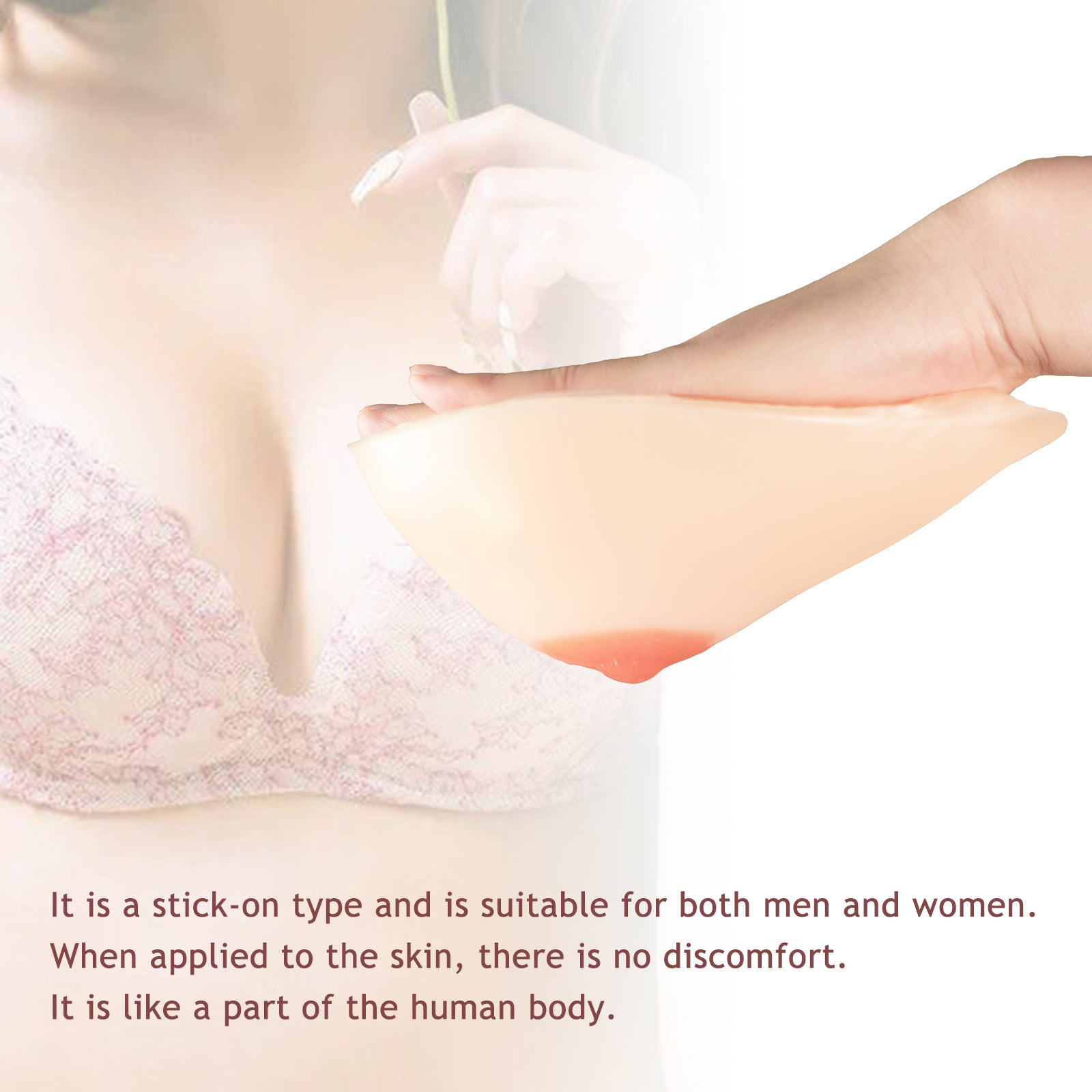 One Pair Adhesive Sticky Silicone Breast Forms for Mastectomy
