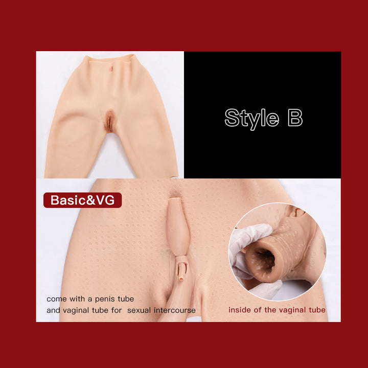 Half Length Silicone Vaginal Pants Hip-enhancer 8G