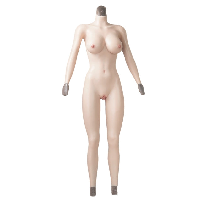 C Cup E Cup Ankle-length Silicone Bodysuit with Sleeve 2G