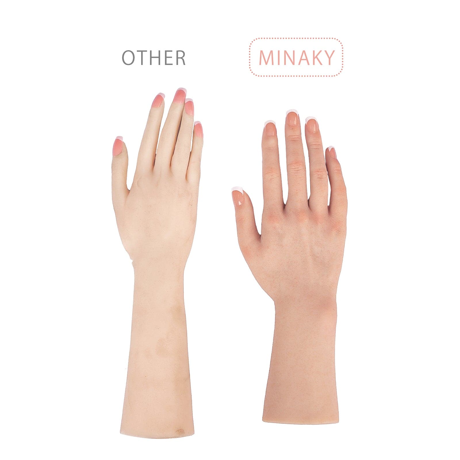 Minaky Silicone Female Mannequin Life Size Hand Sketch Nail Art at only $99.99