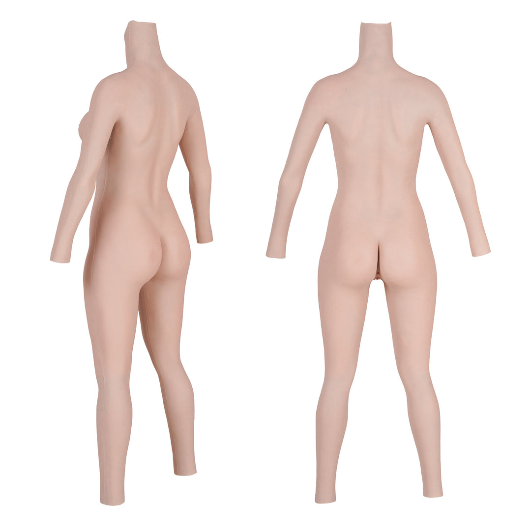 C-E Cup Ankle-length Silicone Bodysuit with Sleeve 8G