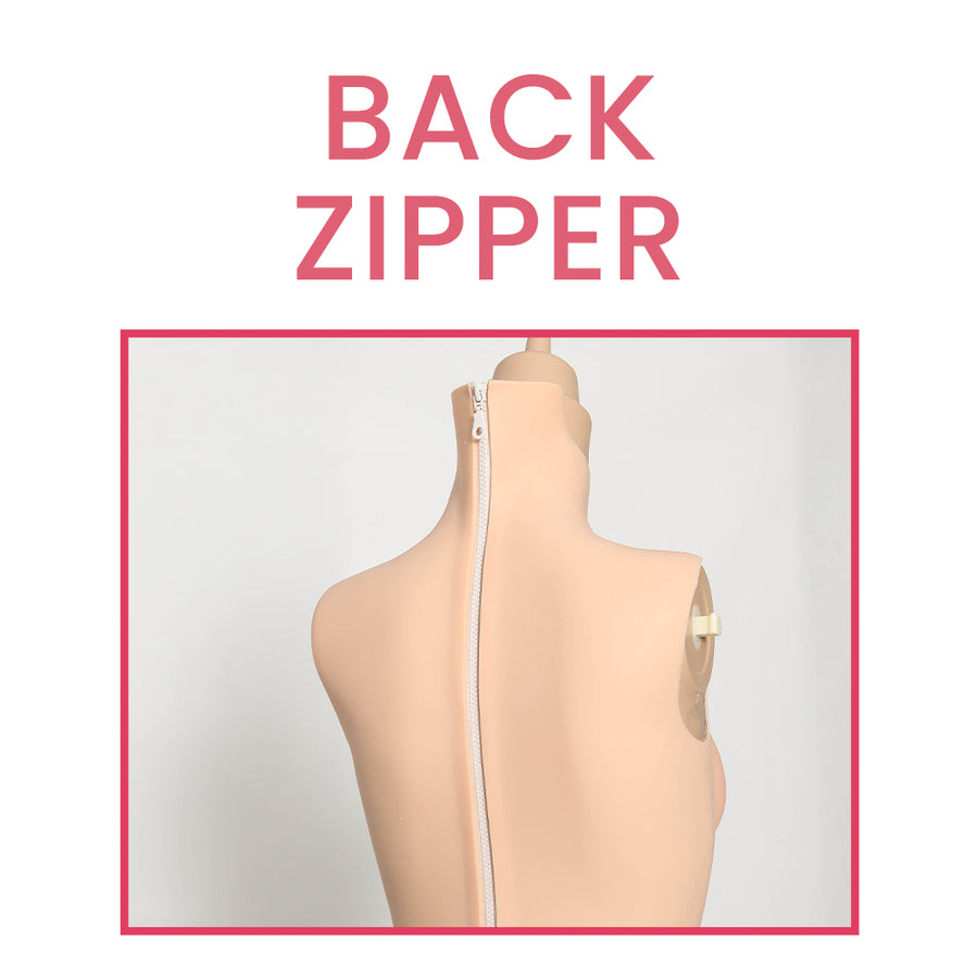 Back Zipper for Silicone Breast plate and Bodysuit