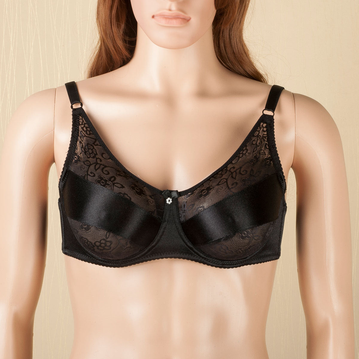 Teardrop Shaped Silicone Breast Forms with Black Pocket Bra