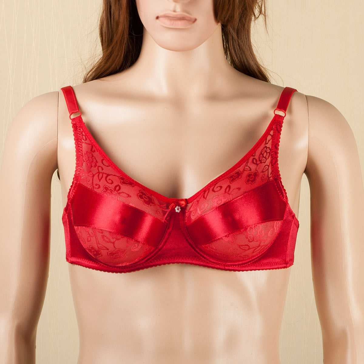 Teardrop Shaped Silicone Breast Forms with Red Pocket Bra