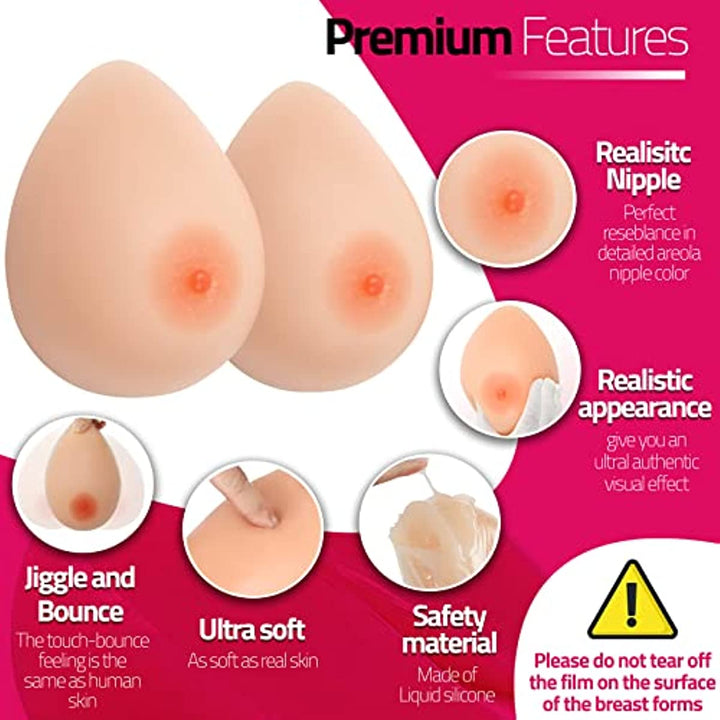 One Pair Silicone Breast Forms for Mastectomy
