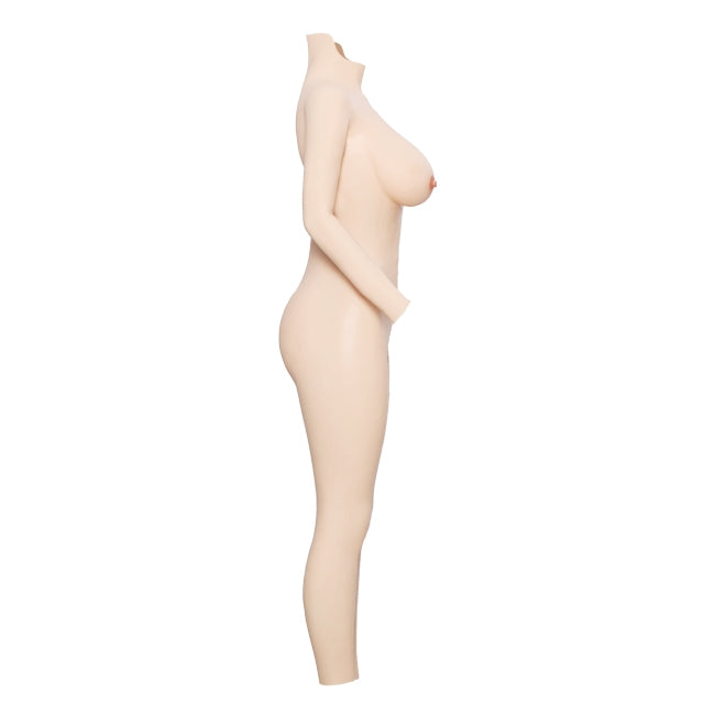 D Cup Silicone Bodysuit with Zipper 5G