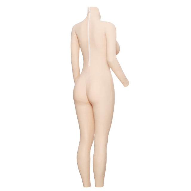 D Cup Ankle-length Full Bodysuit with Zipper 5G