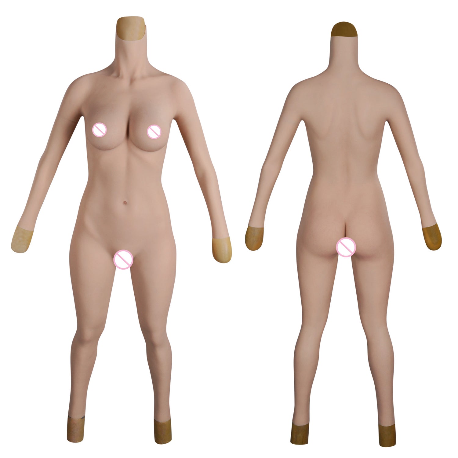 C-E Cup Ankle-length Silicone Bodysuit with Sleeve 8G